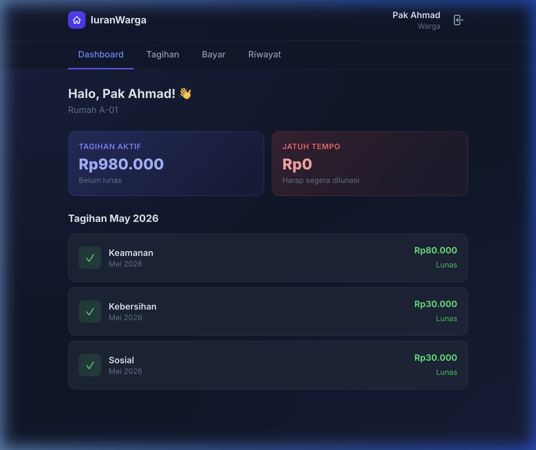 Dashboard Warga